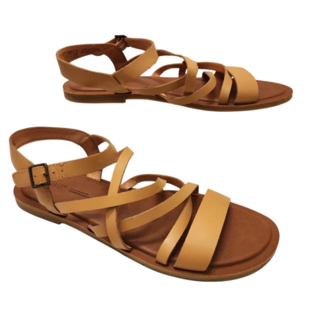 TOMS Sephina Sandal, Sandy Beige Leather Sandal, Size 11